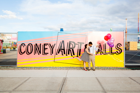 Coney Art Walls Engagement Photo