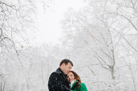 Dumbo Snow Day Engagement Session
