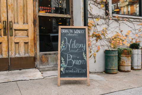Brooklyn Winery Wedding Chalkboard