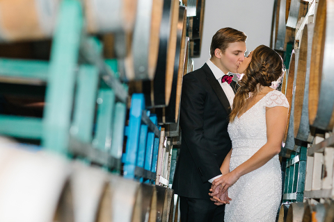 Barrel Room Wedding Portrait