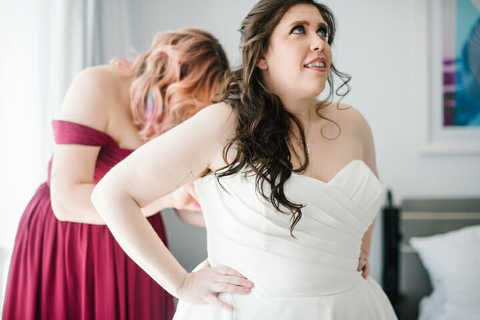 Bride getting ready